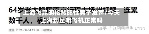 上海飞昆明核酸阳性男子发声/今天上海到昆明飞机正常吗-第2张图片