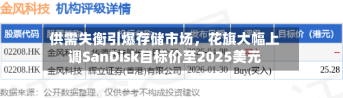 供需失衡引爆存储市场,花旗大幅上调SanDisk目标价至2025美元